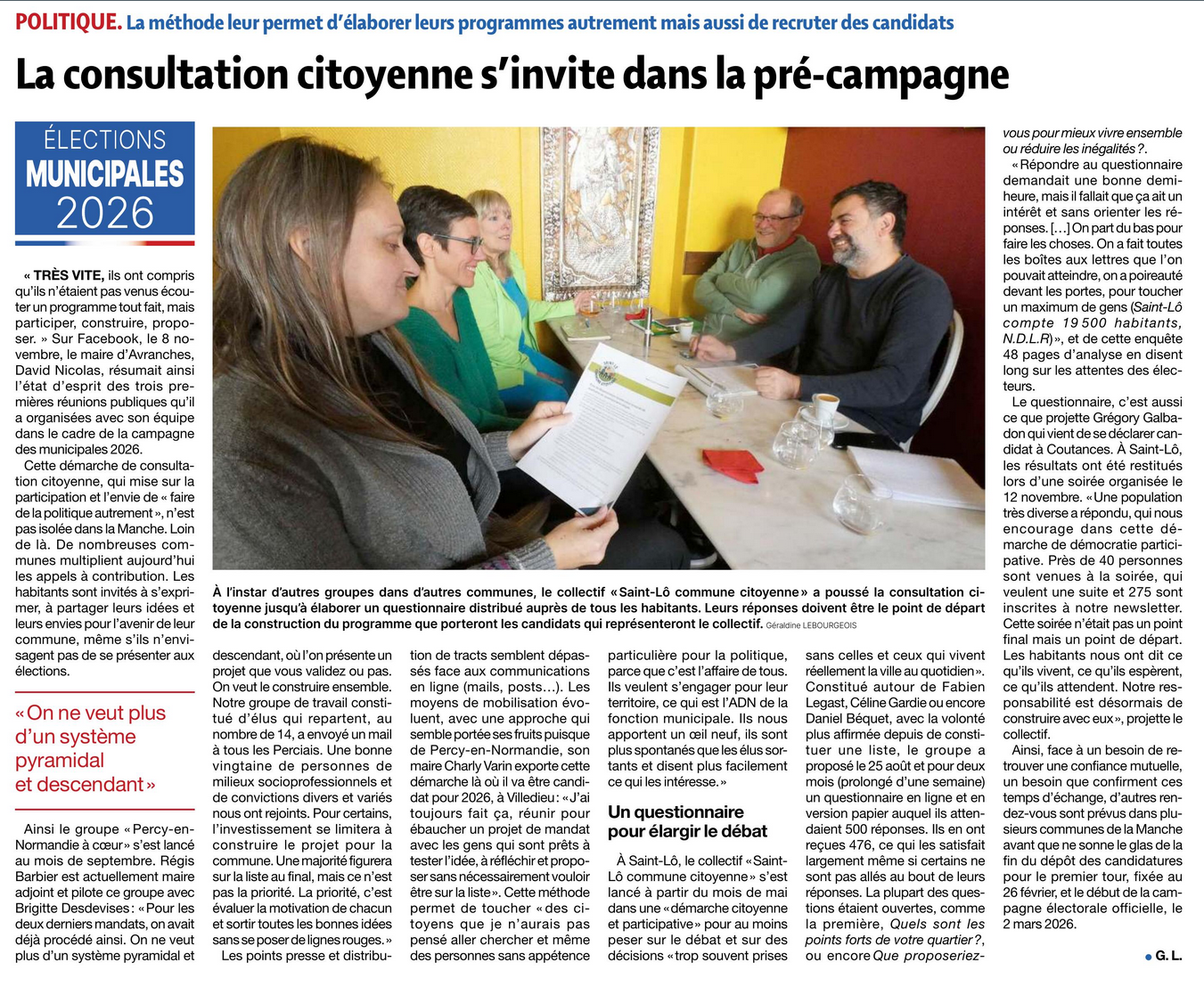 La consultation citoyenne s'invite dans la pré-campagne - La Presse de la Manche